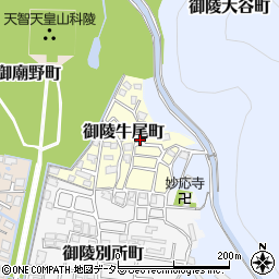 京都府京都市山科区御陵牛尾町73-4周辺の地図