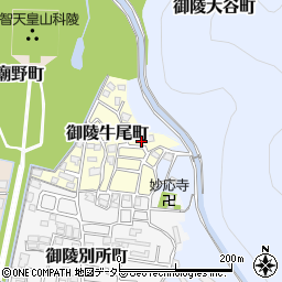 京都府京都市山科区御陵牛尾町73-17周辺の地図