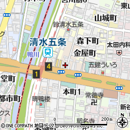 京都中央信用金庫東五条支店周辺の地図