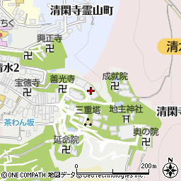 清水寺　大講堂周辺の地図