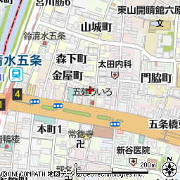 京都府京都市東山区音羽町周辺の地図