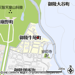 京都府京都市山科区御陵牛尾町73周辺の地図