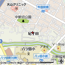 愛知県知立市牛田町尼子田周辺の地図