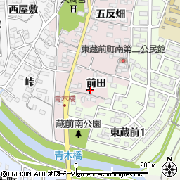 愛知県岡崎市東蔵前町前田周辺の地図