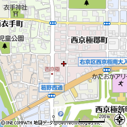 京都府京都市右京区西京極郡町周辺の地図