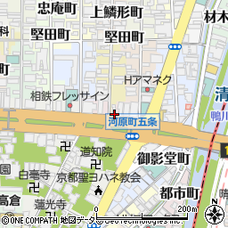京都府京都市下京区本覚寺前町周辺の地図