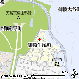 京都府京都市山科区御陵牛尾町38周辺の地図