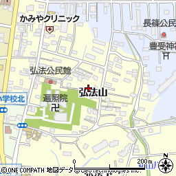 愛知県知立市弘法町（弘法山）周辺の地図