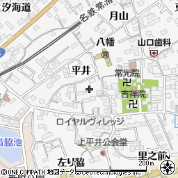愛知県知多市八幡平井周辺の地図