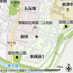 愛知県岡崎市東蔵前町前田99周辺の地図