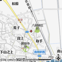 愛知県知多郡東浦町森岡取手周辺の地図