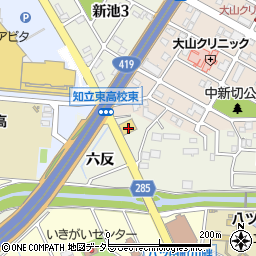 愛知県知立市牛田町六反周辺の地図