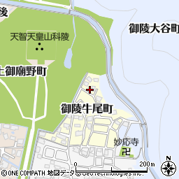 京都府京都市山科区御陵牛尾町38-19周辺の地図