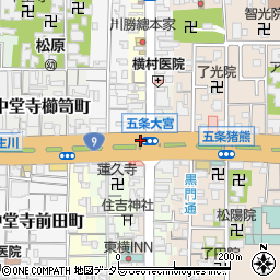京都府京都市下京区下五条町周辺の地図