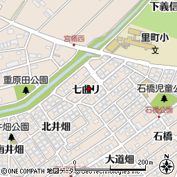 愛知県安城市里町七曲リ周辺の地図