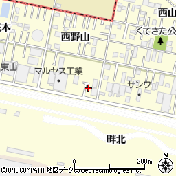 愛知県岡崎市北野町西野山35-7周辺の地図