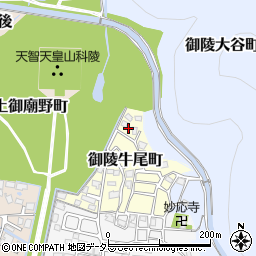 京都府京都市山科区御陵牛尾町38-18周辺の地図