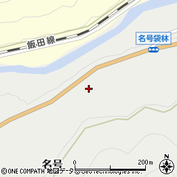 愛知県新城市名号袋林周辺の地図