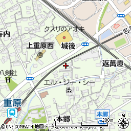 愛知県知立市上重原町城後周辺の地図