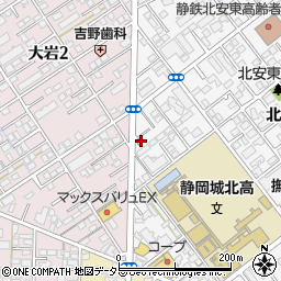 静岡北安東郵便局周辺の地図