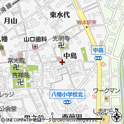 愛知県知多市八幡中島周辺の地図