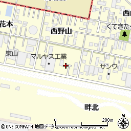 愛知県岡崎市北野町西野山34-5周辺の地図