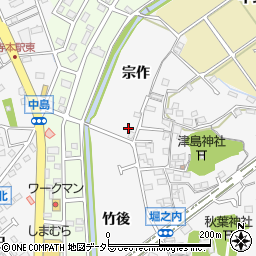 愛知県知多市八幡宗作周辺の地図