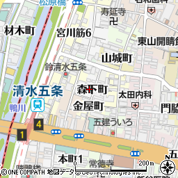 京都府京都市東山区森下町周辺の地図
