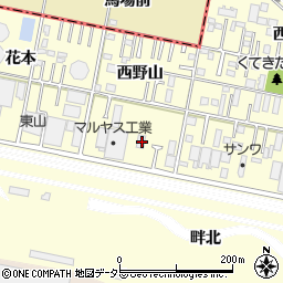 愛知県岡崎市北野町西野山33-1周辺の地図