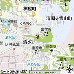 興正寺　霊山本廟周辺の地図