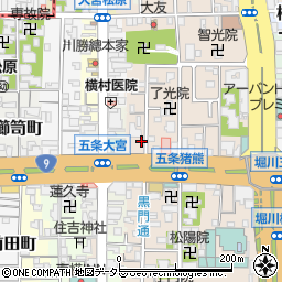 京都府京都市下京区柿本町590-27周辺の地図