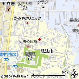 愛知県知立市弘法町周辺の地図