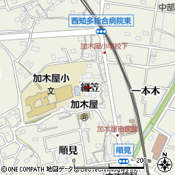 愛知県東海市加木屋町編笠周辺の地図