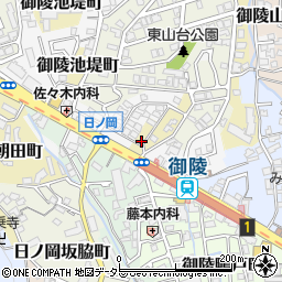 京都府京都市山科区御陵池堤町1周辺の地図