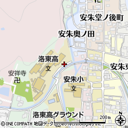 京都府京都市山科区安朱川向町周辺の地図