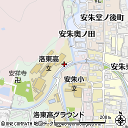 京都府京都市山科区安朱川向町周辺の地図