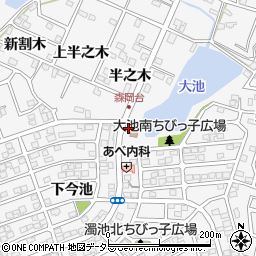 森岡台　自治会集会所周辺の地図