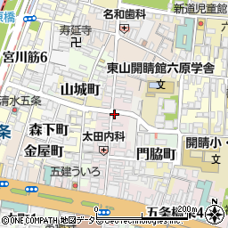京都府京都市東山区山崎町周辺の地図