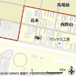 愛知県岡崎市北野町花本45周辺の地図