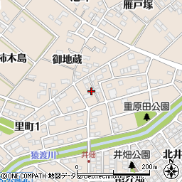 愛知県安城市里町新屋敷周辺の地図