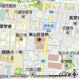 京都市役所　東山区役所市民窓口課窓口担当周辺の地図