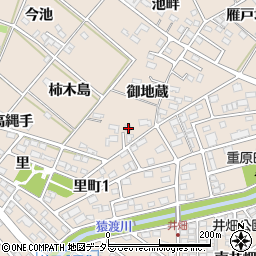 愛知県安城市里町御地蔵周辺の地図