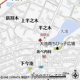愛知県知多郡東浦町森岡下今池1-156周辺の地図