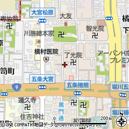京都府京都市下京区柿本町588-2周辺の地図