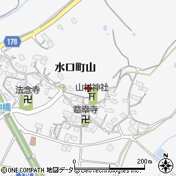 滋賀県甲賀市水口町山周辺の地図