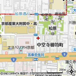 京都府京都市下京区中堂寺櫛笥町周辺の地図