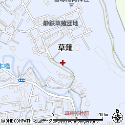 静岡県静岡市清水区草薙周辺の地図