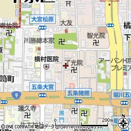 京都府京都市下京区柿本町588-42周辺の地図