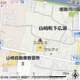 兵庫県宍粟市山崎町下広瀬周辺の地図