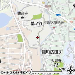 京都府亀岡市篠町浄法寺墓ノ谷周辺の地図